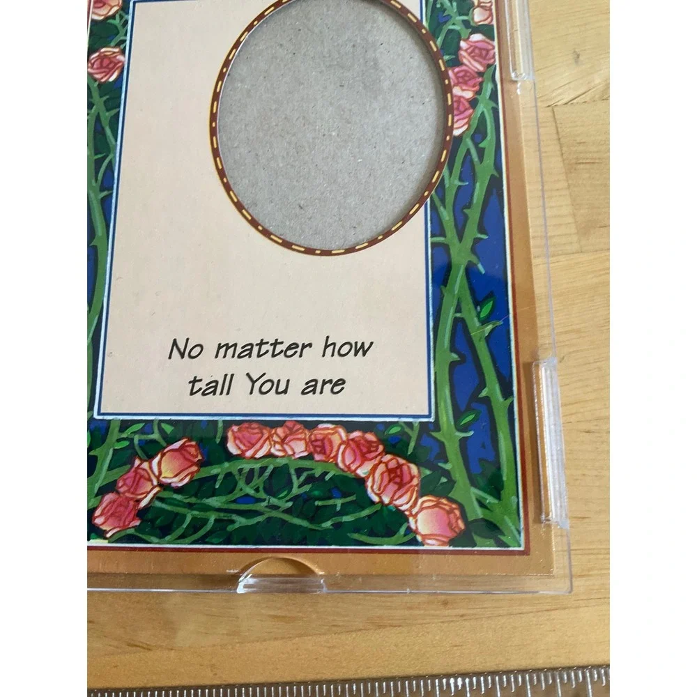 Vintage‎ Father Photo Frame Desktop Bifold Clear Acrylic Rose Floral Item 847